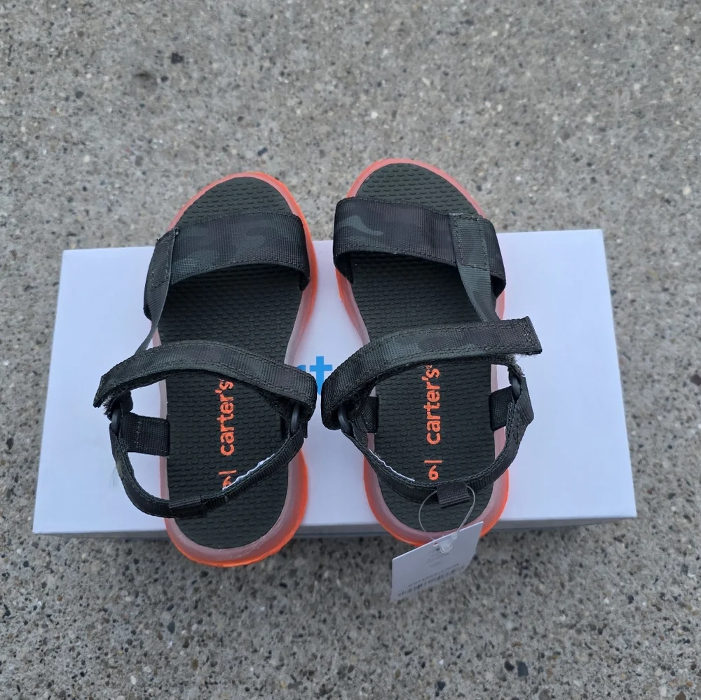 Carter's Kids Sandals - Black and Orange Size 8